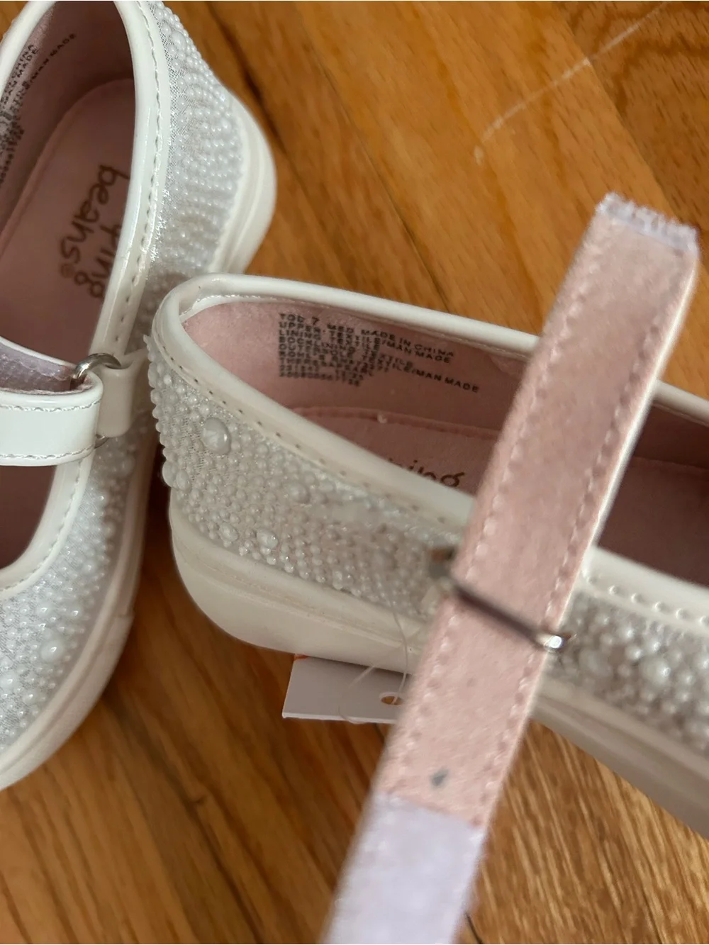 jumping beans White Pearl-Embellished Mary Jane Shoes